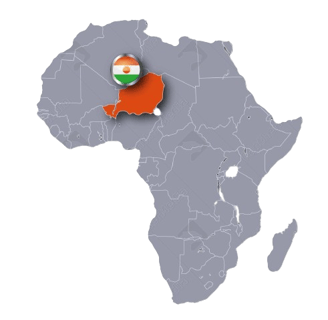 a map of africa with a map of the country of the country of the republic of Niger