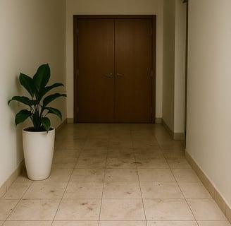 Hallway before deep cleaning