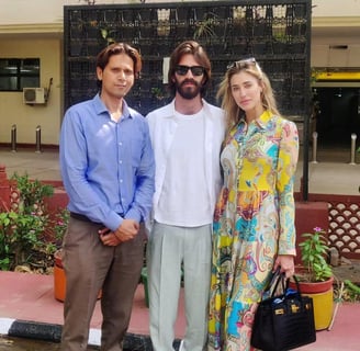 With Mr. Leonardo Maria Del Vecchio, Ray-Ban President and Jessica Serfaty, American actress alongside