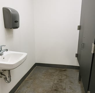Restroom before cleaning