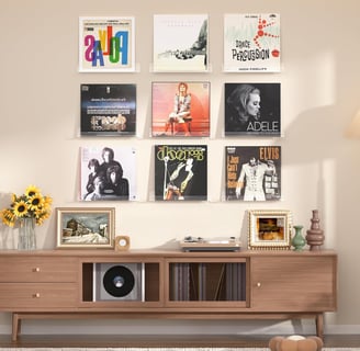 a wooden entertainment center with a record player and a record player