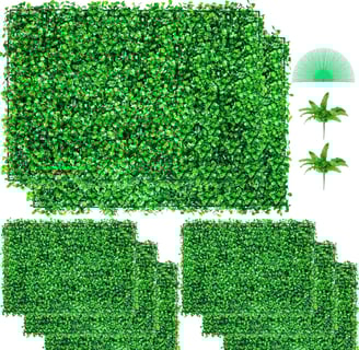  Plantas Hiedra Artificial 61 x 40,6 cm, Plantas Artificiales Decorativas 8 Piezas, Estera de Seto A