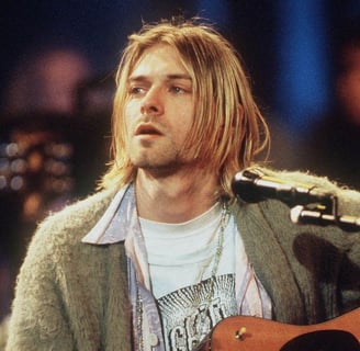 kurt cobain, frontman of Nirvana, on MTV unplugged