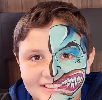 Blue Two Face Character Painting