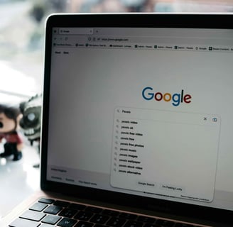 Google Search on Laptop Screen