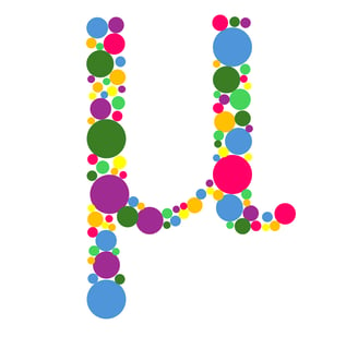 The muspan logo, a mu made of coloured dots