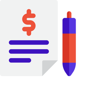 a pen and a pen on a paper with a dollar sign