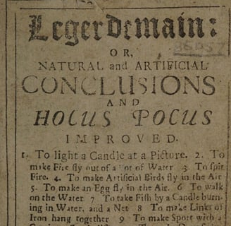 Title page of Hill’s Legerdemain, c. 1716.