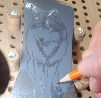 Artistic engraved Ax