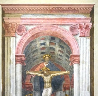 The Holy Trinity, Masaccio, c.1426-1428,  Santa Maria Novella, Florence