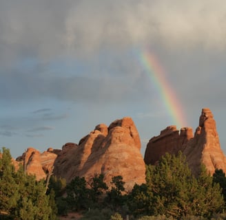 Rainbow over Arches National Park