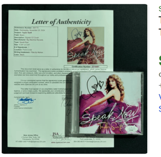 Signed Taylor Swift CD – Autographed Speak Now Album with Certificate of Authenticity