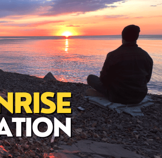 morning meditation on the beach during sunrise with lukeddm