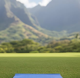 A serene meditation session at a burnout recovery retreat in Spain, surrounded by lush nature.