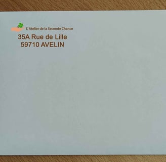 Enveloppe avec un adresse personnalisé