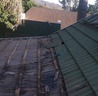 Structurally compromised roof structure