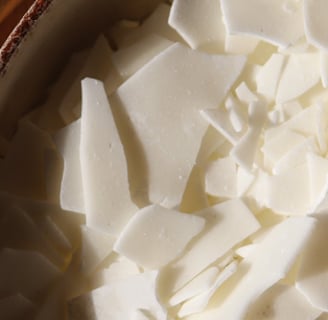a bowl of soy wax flakes