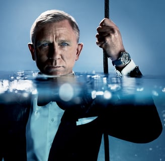 Daniel Craig as James Bond with Omega Watch