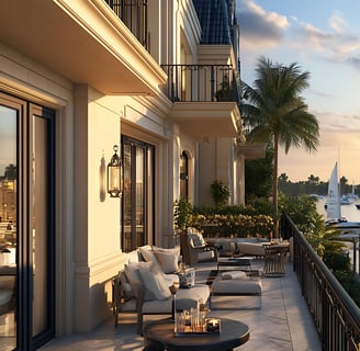 Luxury waterfront view from Jirian New Zayed overlooking the New Nile and private yachts at sunset