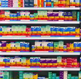 Prateleira de farmacia