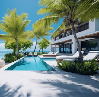 a pool with a view of the ocean