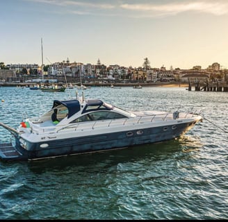 Our Ipanema 54 at anchor in Cascais Bay