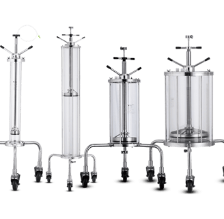 Chromatography column for lab and pilot plant