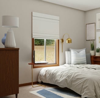 a bedroom with a hanging chair and a hanging chair