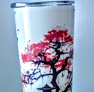 sublimation traditional japanese design on 20oz tumbler