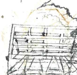 a drawing of a wardian case on a tea bag