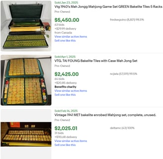 vintage mahjong set sold ebay items games