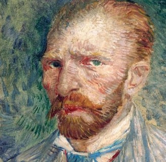 Van Gogh - a painting of a man with a beard and a red tie