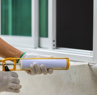 caulking a window