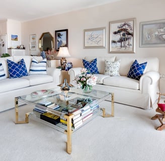 Square Glass Top Coffee Table and Two White Leather 2-seat Sofas by Jean van der Meulen from Pexel