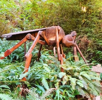 CA Coast - A gigantic wooden mosquito at the Trees of Mystery in Klamath