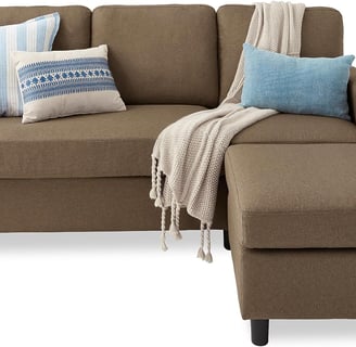 brown small sectional sofa