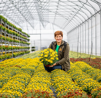Woman holding a flower
