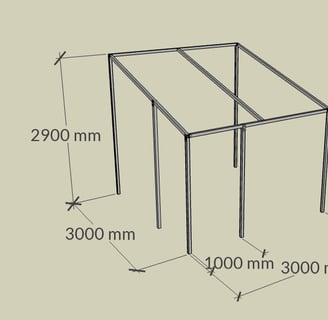 PVCFAB aluminium pergola lean to frame 3m by 3m