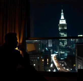 balcony noght time sky dark sitting phone call prime potion space