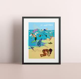 Maho Breeze by Raymond Bowen in black frame