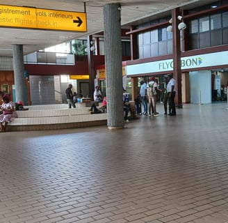 View of inside Libreville's Léon-Mba International Airport, Gabon