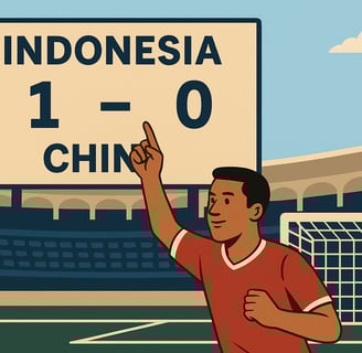 Ilustrasi gol penalti Ole Romeny bawa Indonesia menang atas China di Kualifikasi Piala Dunia 2026