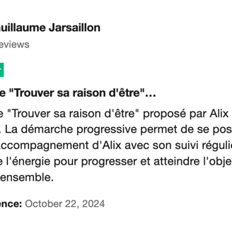 Avis 5 étoiles Trustpilot de Paul-Guillaume sur le programme Ikigai s'éveiller à sa raison d'être