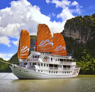 Explore Vietnam in a luxurious yacht.