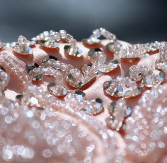 pink beaded fabric