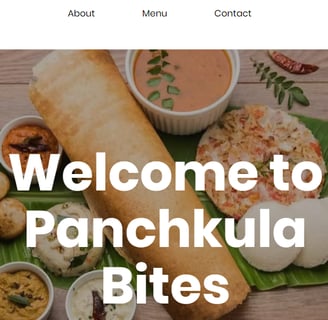 Welcome page for Restaurant Site