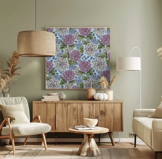 Floral Pattern Wall Art in a Living Room