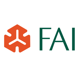 FAI Lettering Logo with orange motif
