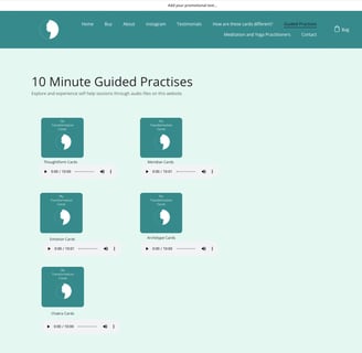 a screen shot of a website page with a list of 10 minutes of practice