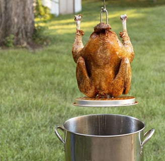 a turkey roasting turkey on a grill
